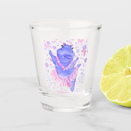 Prima Ballerina Hippo - Happy Dancer Shot Glas (Voorkant)