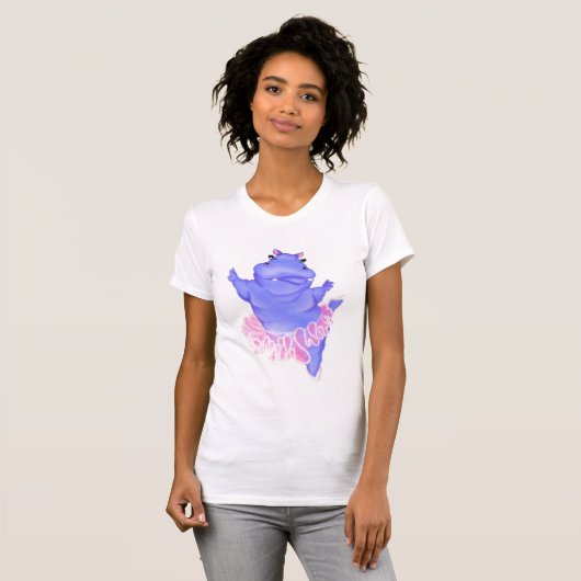 Prima Ballerina Hippo - Happy Dancer T-shirt (Voorkant volledig)