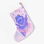 Prima Ballerina Hippo - Jouw naam toevoegen / teks Kleine Kerstsok (Achterkant (Hangend))