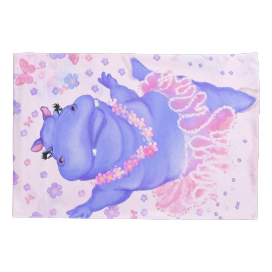 Prima Ballerina Hippo - Jouw naam toevoegen / teks Kussensloop (Achterkant)