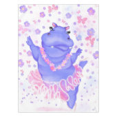 Prima Ballerina Hippo - Jouw naam toevoegen / teks Tafelkleed (Voorkant)