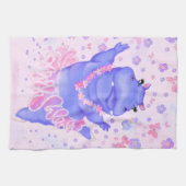 Prima Ballerina Hippo - Jouw naam toevoegen / teks Theedoek (Horizontaal)