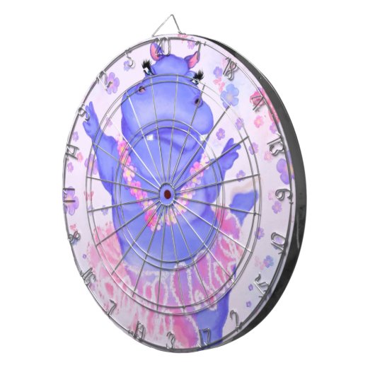 Prima Ballerina Hippo - Voeg uw Afbeelding/tekst t Dartbord (Voorkant Rechts)