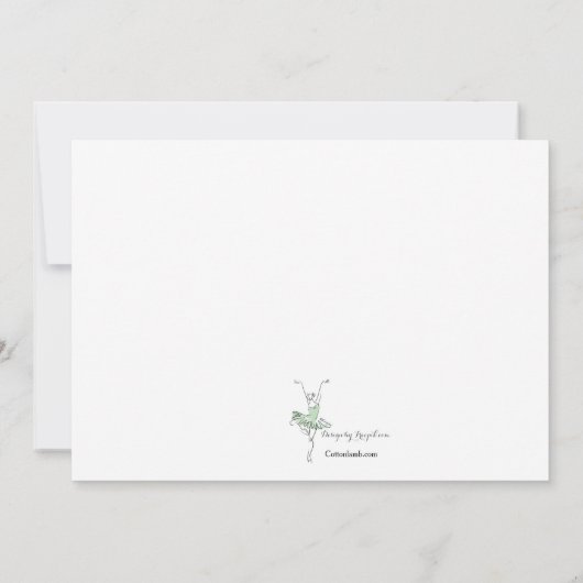 Prima Ballerina Personalized Stationery Notitiekaartje (Achterkant)