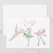 Prima Ballerina Personalized Stationery Notitiekaartje (Voorkant / Achterkant)