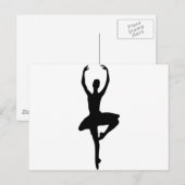 prima ballerina-pictogram briefkaart (Voorkant / Achterkant)