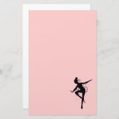 Prima Ballerina Silhouette Stationery Briefpapier (Voorkant / Achterkant)