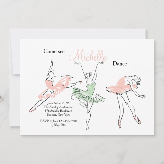Prima Ballerina Uitnodiging (Voorkant)
