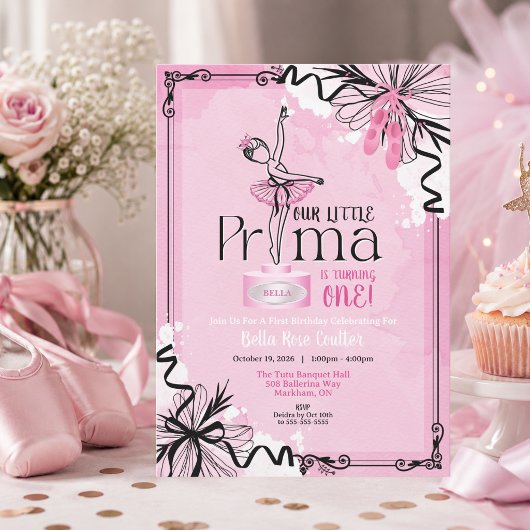 Prima Ballerina Verjaardagsfeest Uitnodiging