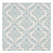 Prima Damask Big Ptn Blue op Cream Poster (Voorkant)