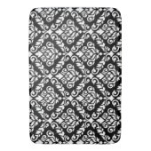 Prima Damask Big Ptn White op Black Badmat (Voorkant Verticaal)