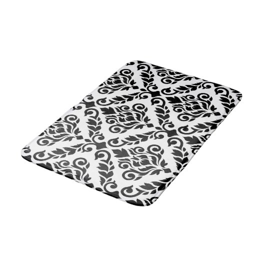 Prima Damask Lg Ptn Black op White Badmat (Gekanteld)