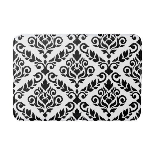 Prima Damask Lg Ptn Black op White Badmat (Voorkant)