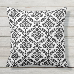 Prima Damask Pattern Black op White Buitenkussen