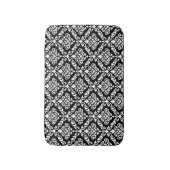 Prima Damask Pattern White op Black Badmat (Voorkant Verticaal)