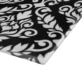 Prima Damask Pattern Wit op Zwart Snijplank (Hoek)