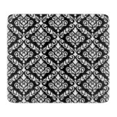 Prima Damask Pattern Wit op Zwart Snijplank (Voorkant)