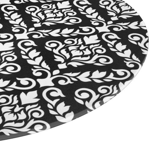 Prima Damask Pattern Wit op Zwart Snijplank (Hoek)