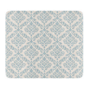Prima Damast Patroon Blauw op Cream Snijplank