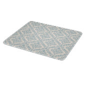 Prima Damast Patroon Blauw op Cream Snijplank (Hoek)