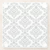 Prima Damast Patroon Zwart op Wit Glazen Onderzetter (Achterkant)