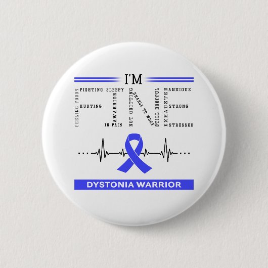 Prima Dystonia Warrior Ronde Button 5,7 Cm (Voorkant)