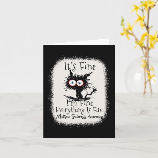 Prima, ik ben prima multiple sclerose bewustzijn kaart (Gele Bloem)