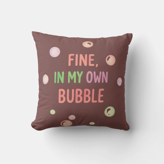 Prima, In Mijn Eigen Bubbel - Pastel Bubbel Kussen (Voorkant)