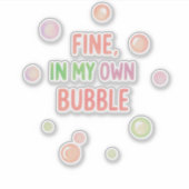 Prima, In Mijn Eigen Bubbel - Pastel Bubbel Sticker (Voorkant)