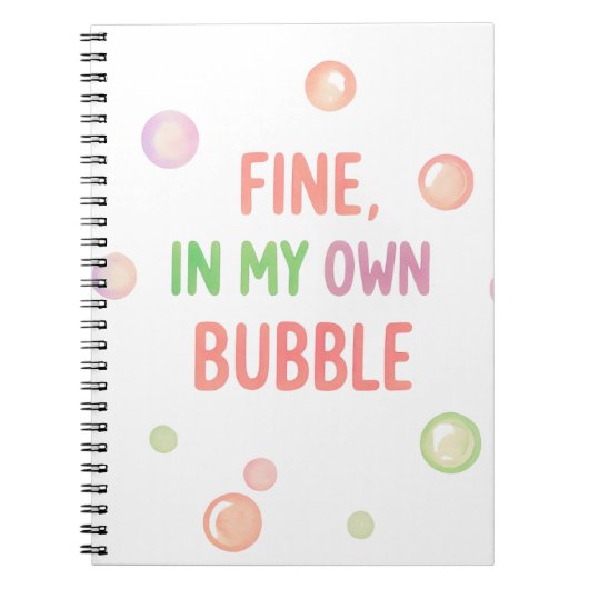 Prima, In Mijn Eigen Bubbel - Pastelbubbel Notitieboek (Voorkant)