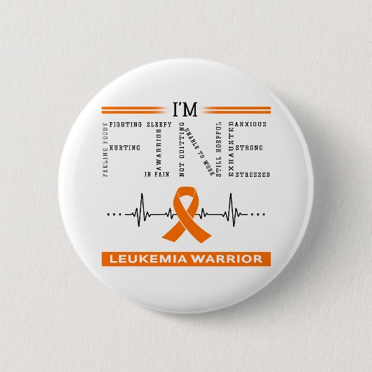 Prima Leukemie Warrior Ronde Button 5,7 Cm (Voorkant)