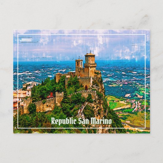 Prima Torre Guaita. Republiek San Marino. Briefkaa Briefkaart (Voorkant)