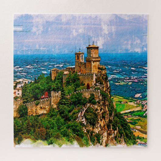 Prima Torre Guaita. Republiek San Marino. Legpuzzel (Horizontaal)