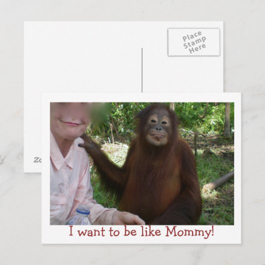 primaat glimlacht als mama briefkaart (Voorkant / Achterkant)