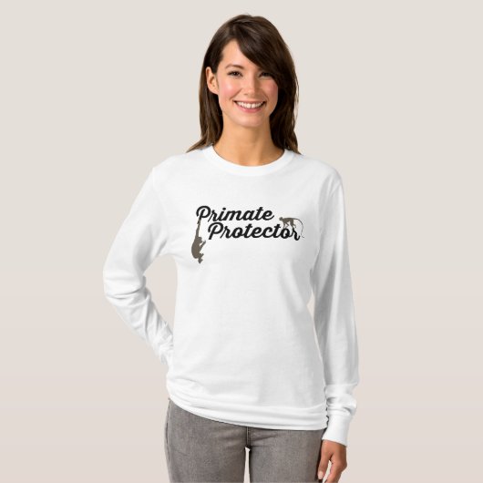 Primaat Protector cursive long-sleeved T-shirt (Voorkant volledig)
