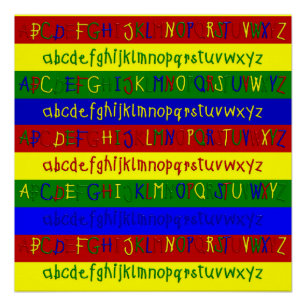 Primair alfabet Strips-20 x 20 Wall Poster