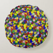 Primair gezichtsveld kralen-ROUND PILLOW Rond Kussen (Voorkant)