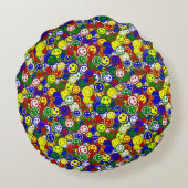 Primair gezichtsveld kralen-ROUND PILLOW Rond Kussen (Achterkant)