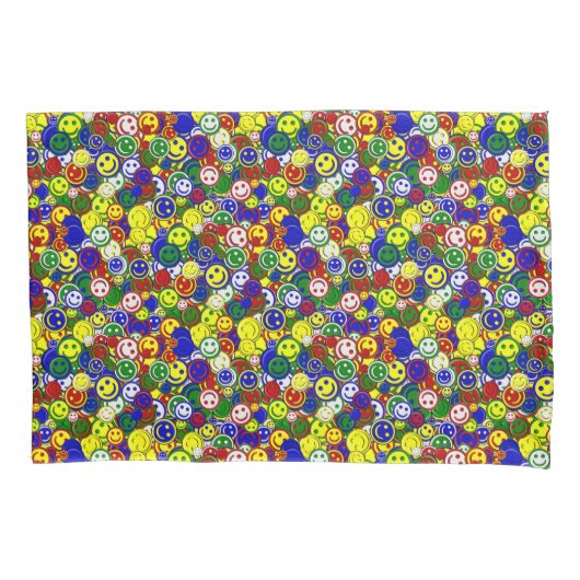 PRIMAIR-Happy-Allover-kralen, geelpoot-HOESJES Kussensloop (Voorkant-Links)