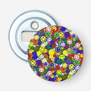 Primair Happy Face Allover Button Flesopener