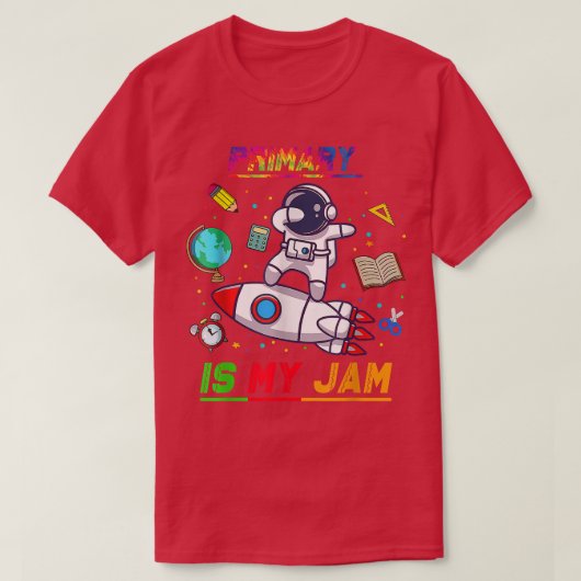 Primair is mijn Jam Astronaut Terug naar de school T-shirt (Design voorkant)
