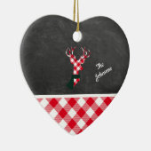 Primair kerstrendierlijk karton gepersonaliseerd keramisch ornament (Rechts)