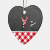 Primair kerstrendierlijk karton gepersonaliseerd keramisch ornament (Links)