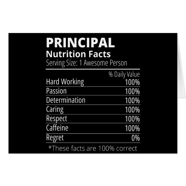 Primair Nutrition Facts Funny (Voorkant Horizontaal)