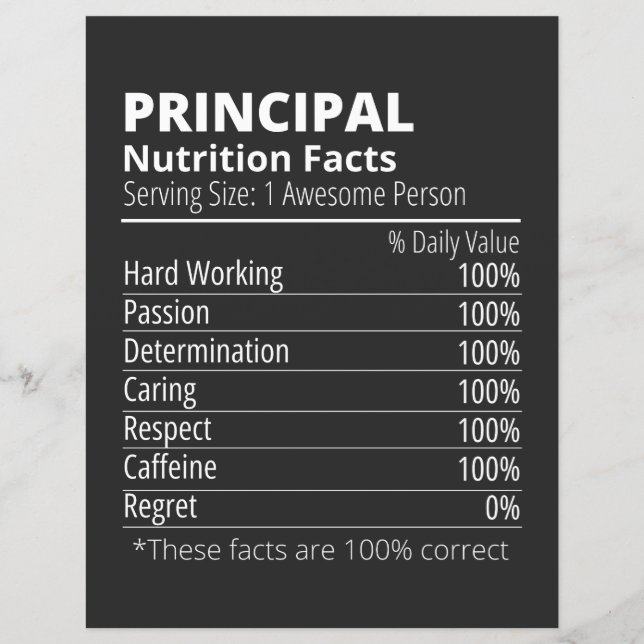 Primair Nutrition Facts Funny (Voorkant)