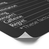 Primair Nutrition Facts Funny Poster (Hoek)