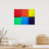 Primair secundair tertiair kleurraster. Abstract Poster (Keuken)