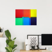 Primair secundair tertiair kleurraster. Abstract Poster (Thuiskantoor)