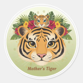 Primair: Sticker van een lieve moeder tijger en we