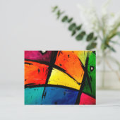 Primaire Abstracte Groovy Art Briefkaart (Staand voorkant)